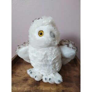 Wild Republic Snowy Owl 12" Plush White and Brown-Speckled Stuffed Animal Plush